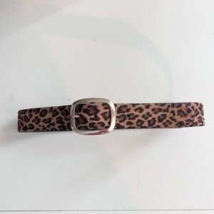 Champs Leopard Print Belt with Silver Buckle